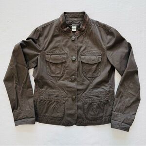 Garnet Hill Brown Button Utility Jacket